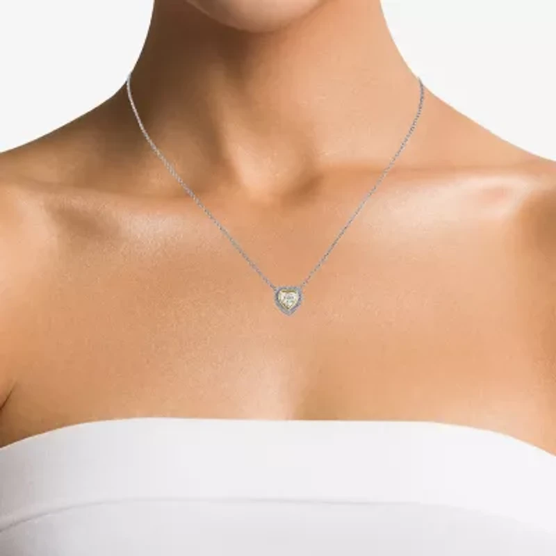 Womens Cubic Zirconia 10K Gold Sterling Silver Heart 2-pc. Jewelry Set