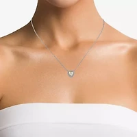 Womens Cubic Zirconia 10K Gold Sterling Silver Heart 2-pc. Jewelry Set