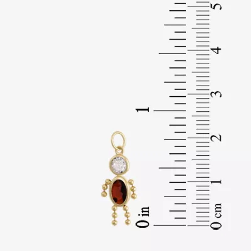 10K Gold January Birthstone Babies Boy Charm