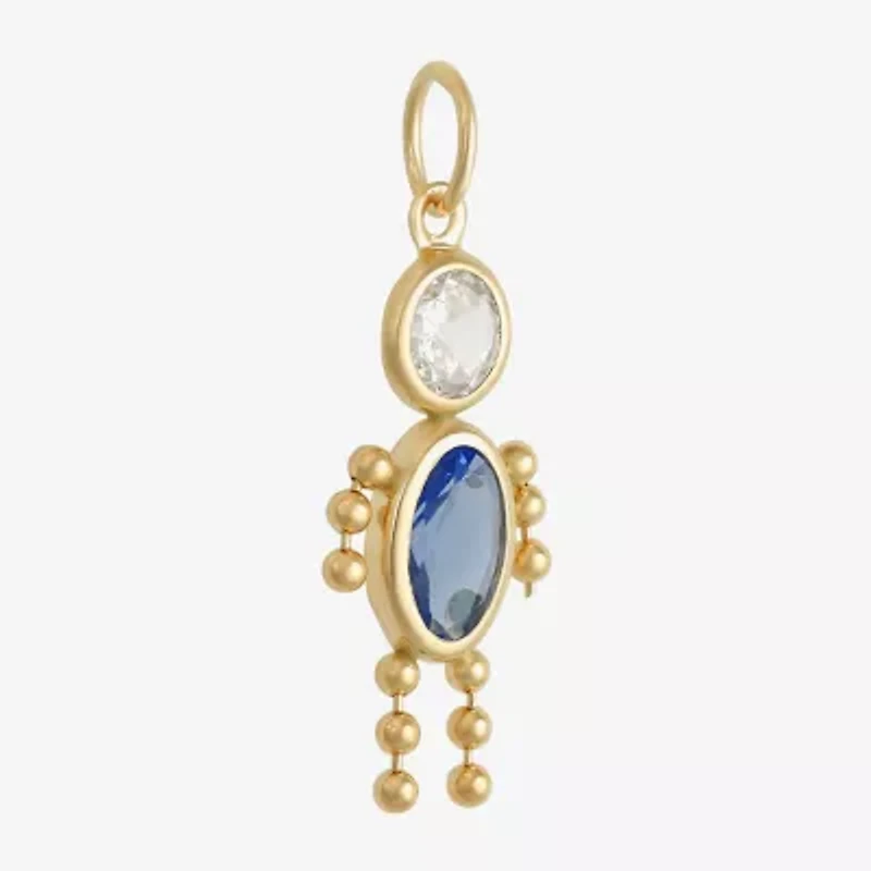 10K Gold March Birthstone Babies Boy Charm