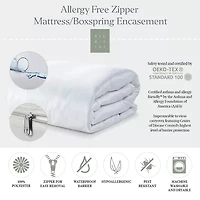 Ella Jayne Allergy Free Zipper Mattress or Box Spring Encasement, 12IN to 15IN Depth