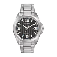 Citizen Chandler Mens Silver Tone Stainless Steel Bracelet Watch Aw1430-86e