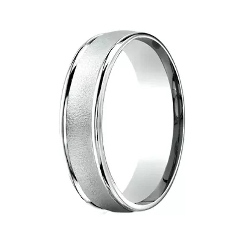 Mens 10K White Gold 6mm Band