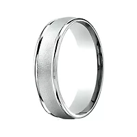 Mens 10K White Gold 6mm Band