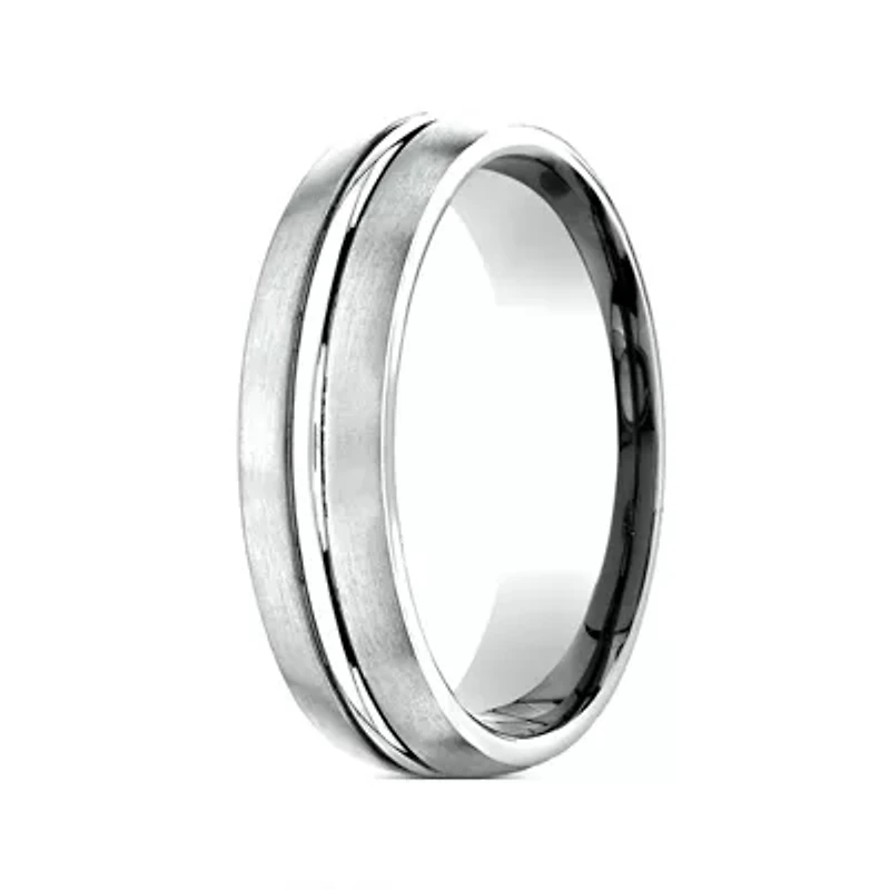 Mens 10K White Gold 6mm Band
