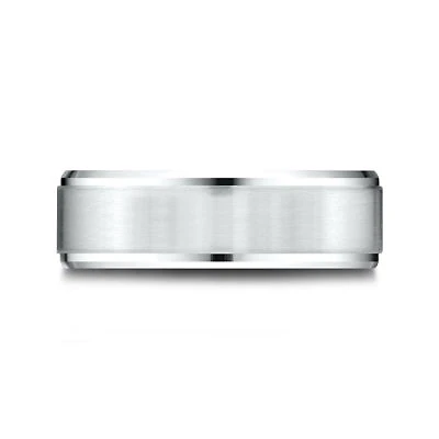 Mens 10K White Gold 8mm Band