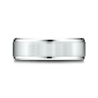 Mens 10K White Gold 8mm Band