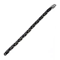 Inox® Mens Black Stainless Steel Motor Chain Bracelet