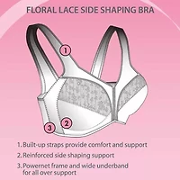 Exquisite Form® Women's FULLY Slimming Wireless Full-Coverage Bra with Back Closure & Lace- 5100548