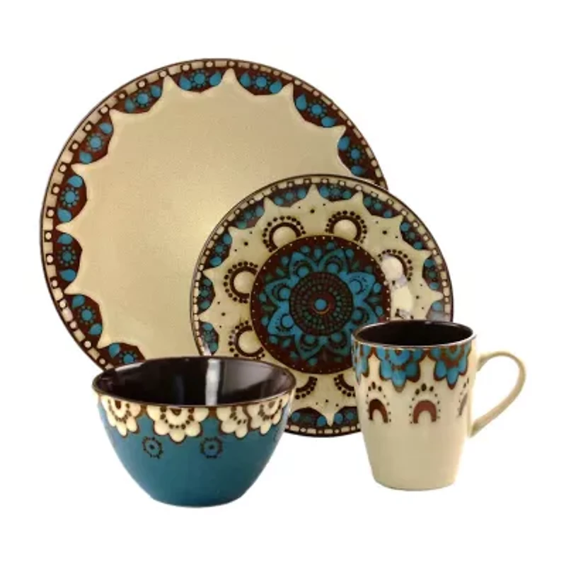 Elama Clay Heart 16-pc. Stoneware Dinnerware Set