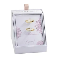Sparkle Allure Birthstone Womens Red Cubic Zirconia 14K Gold Over Brass Ring Set