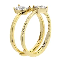 Sparkle Allure Birthstone Womens Red Cubic Zirconia 14K Gold Over Brass Ring Set