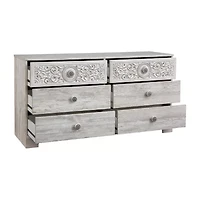 Signature Design by Ashley® Paxberry White Aged Pine 6-Drawer Dresser