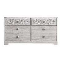Signature Design by Ashley® Paxberry White Aged Pine 6-Drawer Dresser