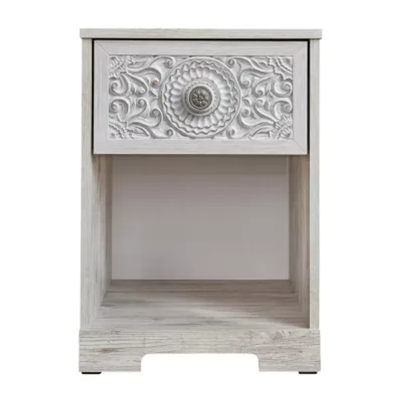 Signature Design by Ashley® Paxberry White Aged Pine 1-Drawer Nightstand