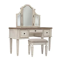 Signature Design by Ashley Realyn 2-pc. Vanity Set in Chipped White