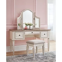 Signature Design by Ashley Realyn 2-pc. Vanity Set in Chipped White