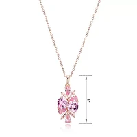 Womens Lab Created Multi Color 14K Rose Gold Over Silver 18 Inch Pendant Necklace