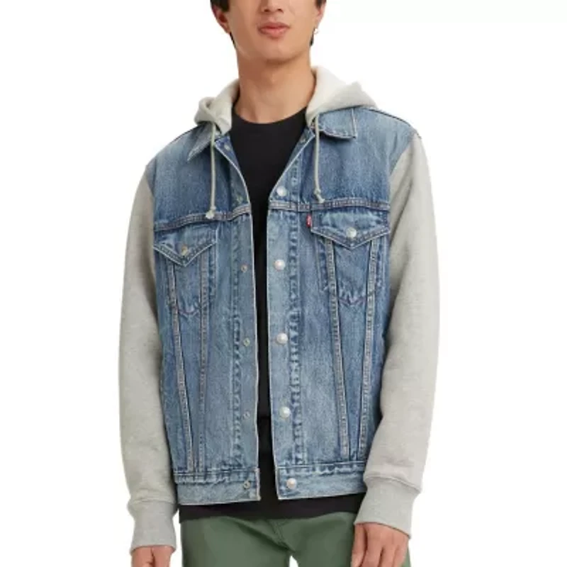 Levi's® Hybrid Hoodie Mens Denim Hooded Lightweight Trucker Jacket