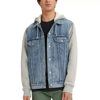 Levi's® Hybrid Hoodie Mens Denim Hooded Lightweight Trucker Jacket