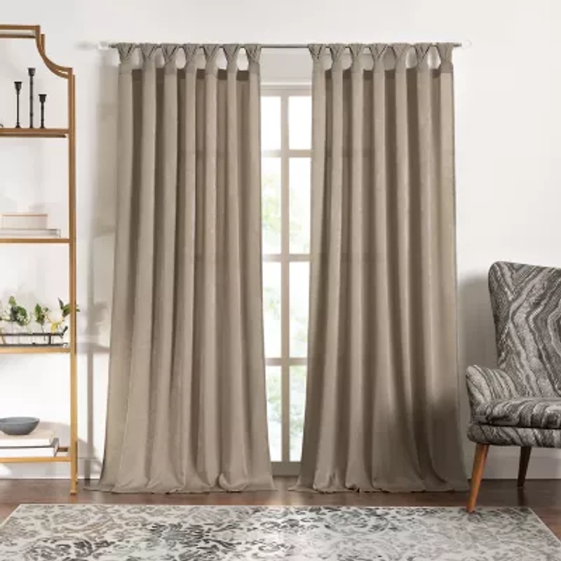 Achim Peri Tulip Tab Top Light-Filtering Single Curtain Panel