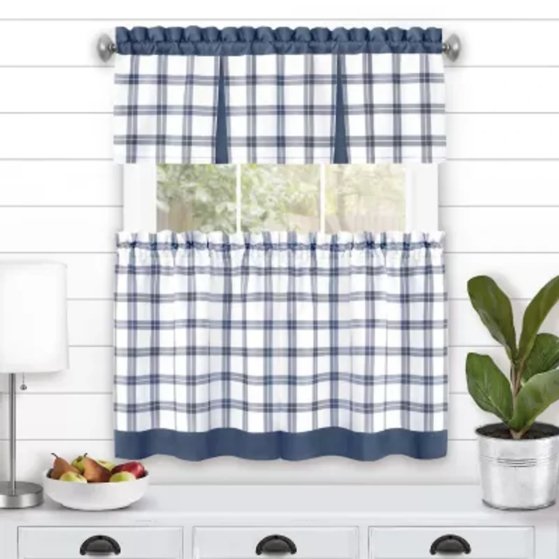 Achim Tate 3-pc. Rod Pocket Kitchen Curtains & Drapes Window Set