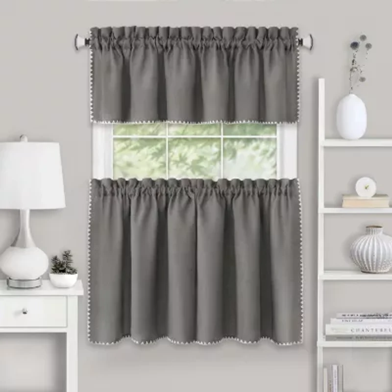 Achim Kendal 3-pc. Rod Pocket Kitchen Curtains & Drapes Window Set