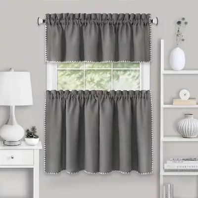 Achim Kendal 3-pc. Rod Pocket Kitchen Curtains & Drapes Window Set