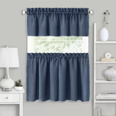 Achim Kendal 3-pc. Rod Pocket Kitchen Curtains & Drapes Window Set