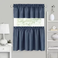 Achim Kendal 3-pc. Rod Pocket Kitchen Curtains & Drapes Window Set