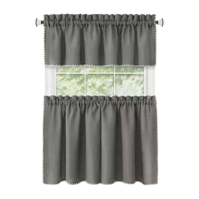 Achim Kendal 3-pc. Rod Pocket Kitchen Curtains & Drapes Window Set