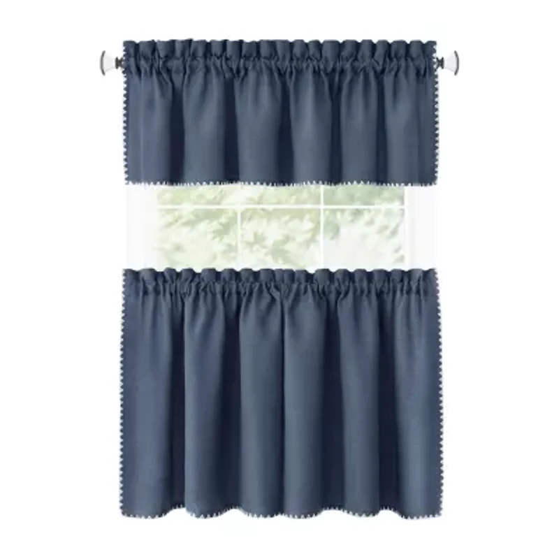 Achim Kendal 3-pc. Rod Pocket Kitchen Curtains & Drapes Window Set