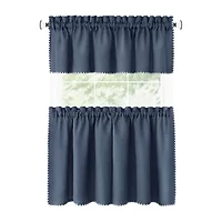 Achim Kendal 3-pc. Rod Pocket Kitchen Curtains & Drapes Window Set