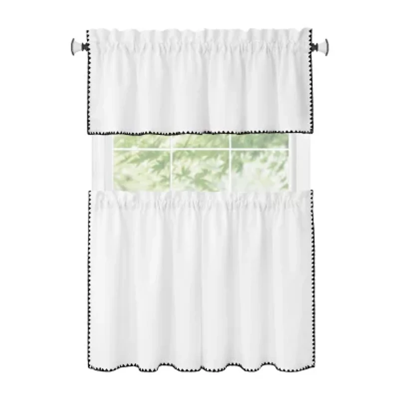 Achim Kendal 3-pc. Rod Pocket Kitchen Curtains & Drapes Window Set