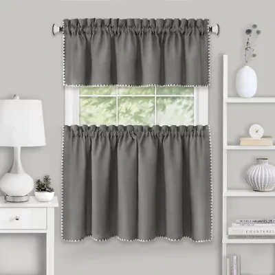 Achim Kendal 3-pc. Rod Pocket Kitchen Curtains & Drapes Window Set