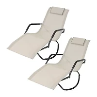 Folding Rocking Chaise 2 Pack Lounge Chair