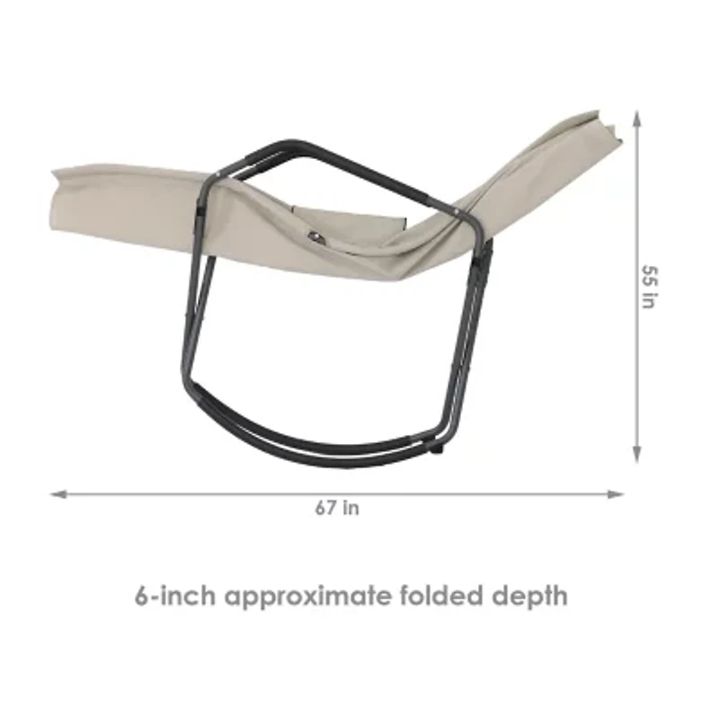 Folding Rocking Chaise 2 Pack Lounge Chair