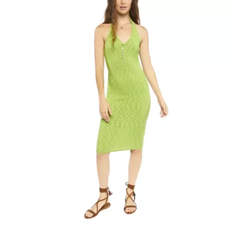 Forever 21 Knit Womens Sleeveless Midi Juniors Bodycon Dress