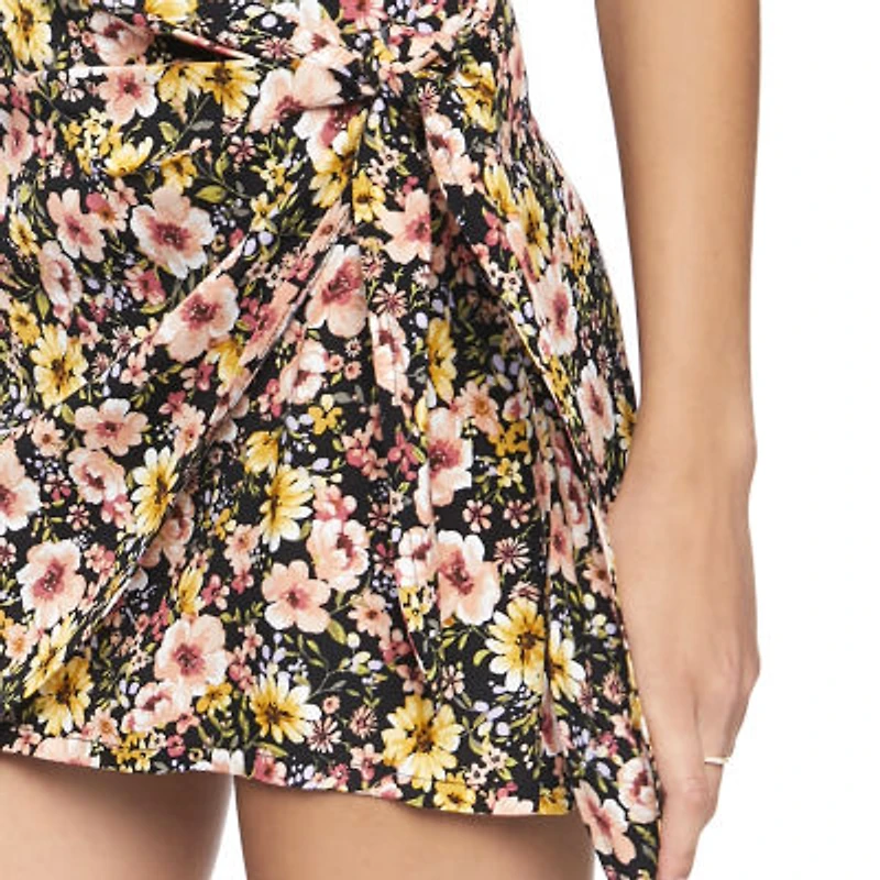 Forever 21 Womens Mid Rise Juniors Wrap Skirt