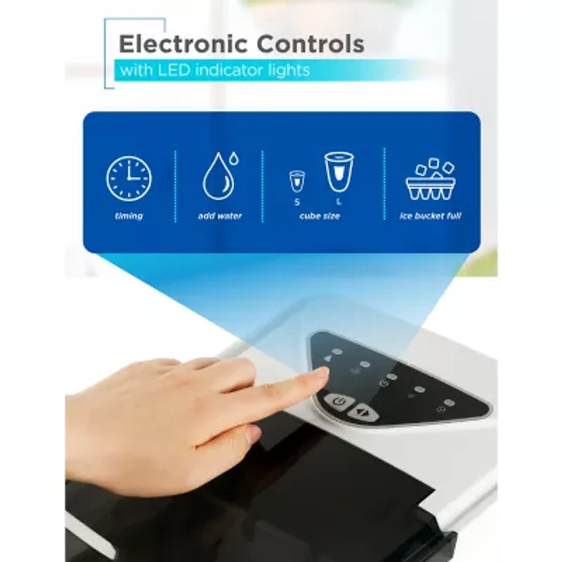 BLACK+DECKER Self-Cleaning Portable Ice Machine with 26-Lb. Capacity Every 24 Hours with Basket & Scoop