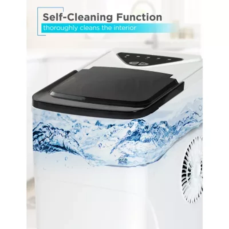 BLACK+DECKER Self-Cleaning Portable Ice Machine with 26-Lb. Capacity Every 24 Hours with Basket & Scoop