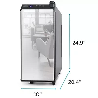 BLACK+DECKER 12 Bottle Wine Cellar Thermoelectric with LED Display and Mirror Door