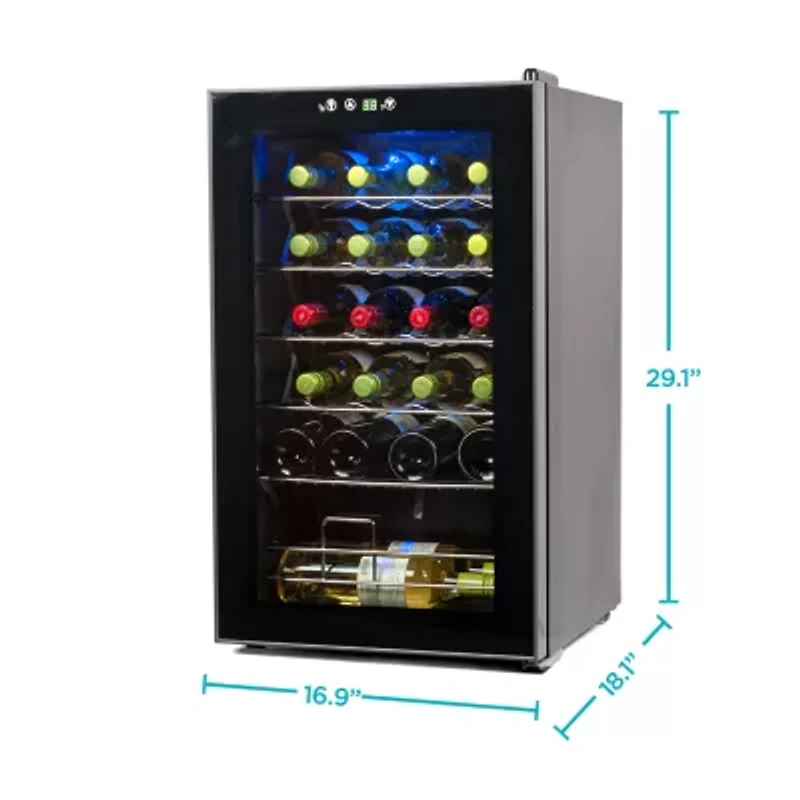 BLACK+DECKER Compressor Cooling 24 Bottle Wine Fridge with Blue Light & LED Display BD61526