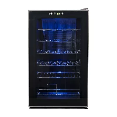 BLACK+DECKER Compressor Cooling 24 Bottle Wine Fridge with Blue Light & LED Display BD61526