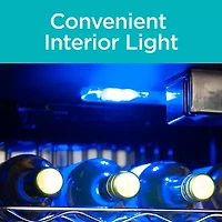 BLACK+DECKER 26 Bottle Compressor Cooling Wine Fridge with Blue Light & LED Display BD61536