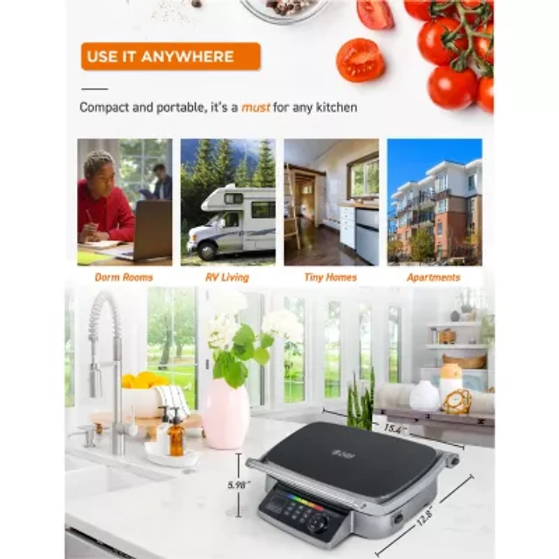 Commercial Chef 9-In-1 Contact Grill