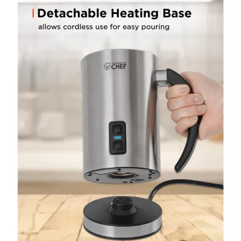 Commercial Chef Milk Frother Electric Milk Steamer Stainless Steel Automatic 120V