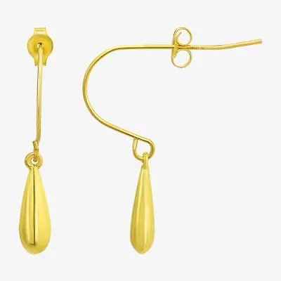 Teardrop Womens 10K Gold Drop Earrings