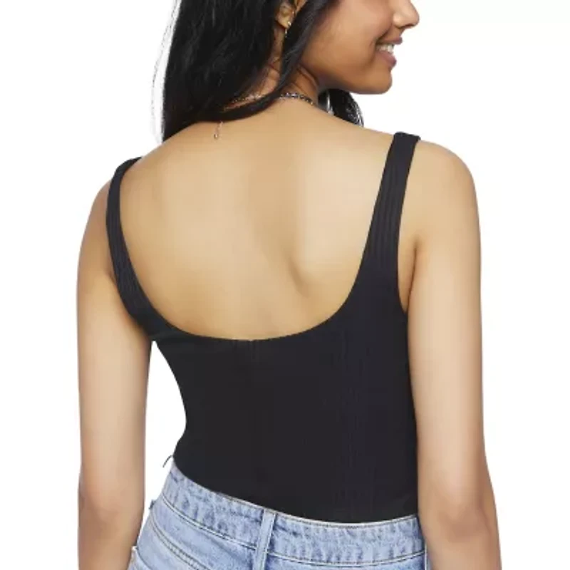 Forever 21 Womens Square Neck Sleeveless Juniors Tank Top