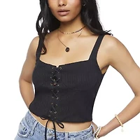 Forever 21 Womens Square Neck Sleeveless Juniors Tank Top